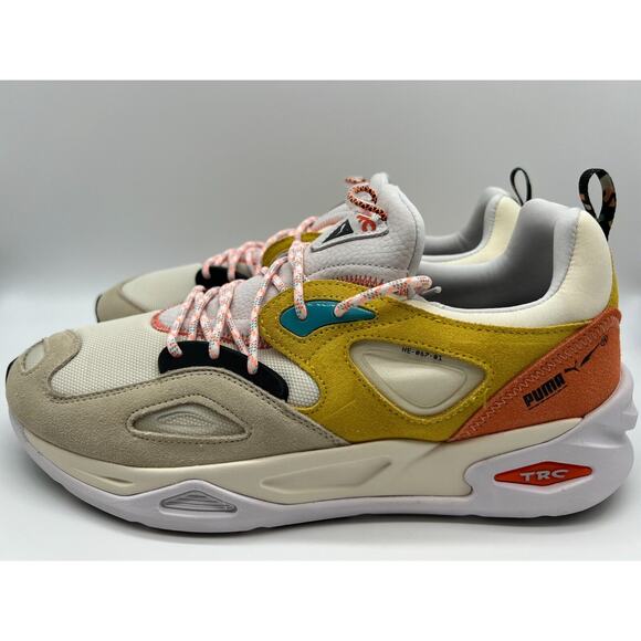 Puma TRC Blaze HC Sneakers Pristine Beige Orange Yellow Men's 384962-01 Size 12 - Picture 2 of 12